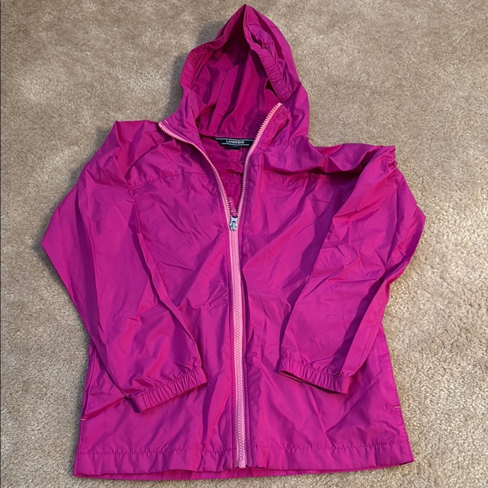 Lands' End Pink Raincoat Lightweight Water-Resistant